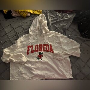 White Florida Hoodie with Red Lettering